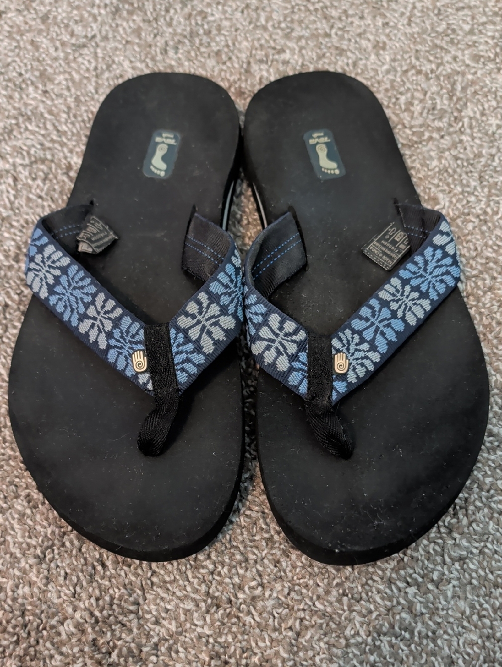 Blue Patterned Sandals